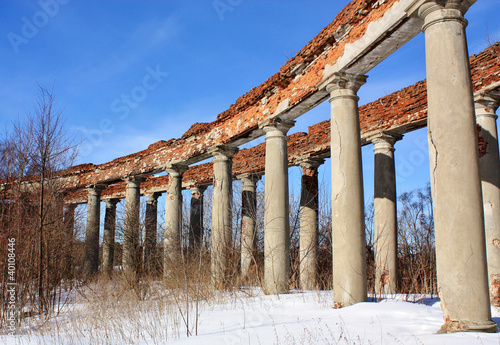 Fototapeta colonnade of the old manor