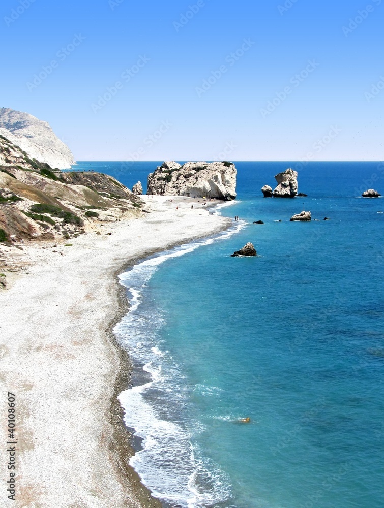 Aphrodite's rock and beach in Cyprus