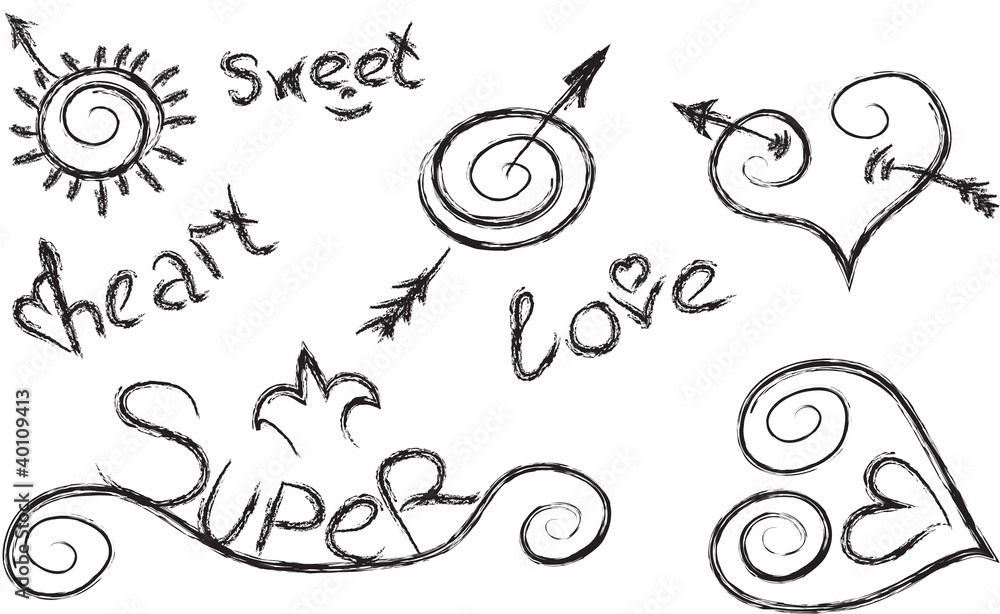 Different elements on a white background Different elements on a white background