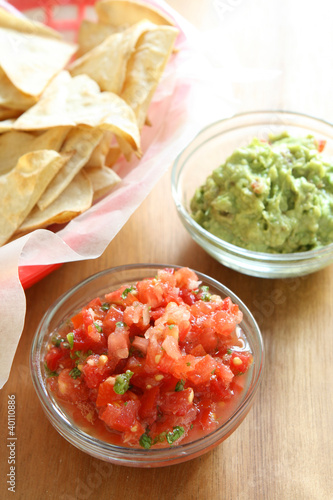 Chips, Guacamole and Salsa