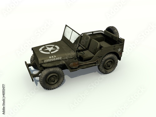 3D Isolated Willys Jeep