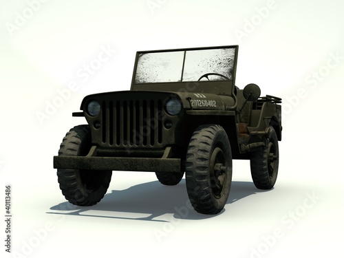 3D Isolated Willys Jeep photo