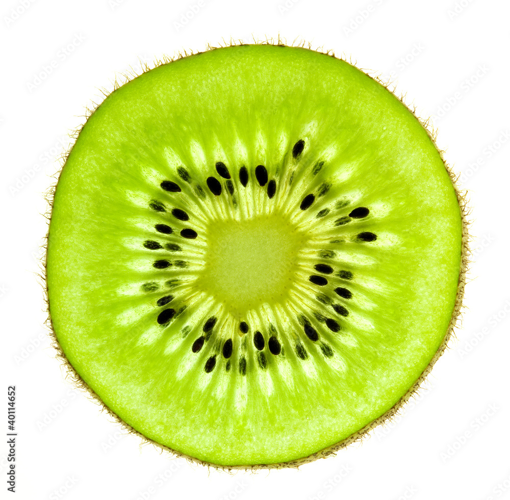 Slice of a fresh Kiwi / Super Macro / back lit Slice of a fresh Kiwi / Super Macro / back lit