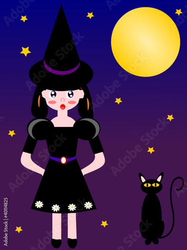 Witch and black cat
