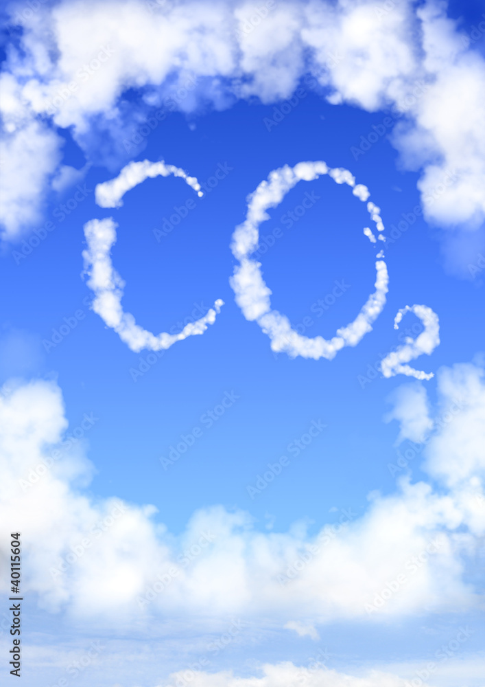 Naklejka premium Symbol CO2 from clouds