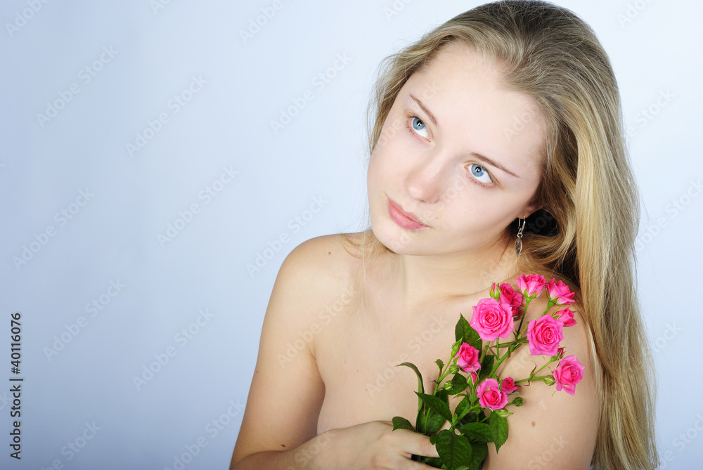 beautiful girl with flower