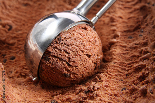 Chocolate ice cream scoop