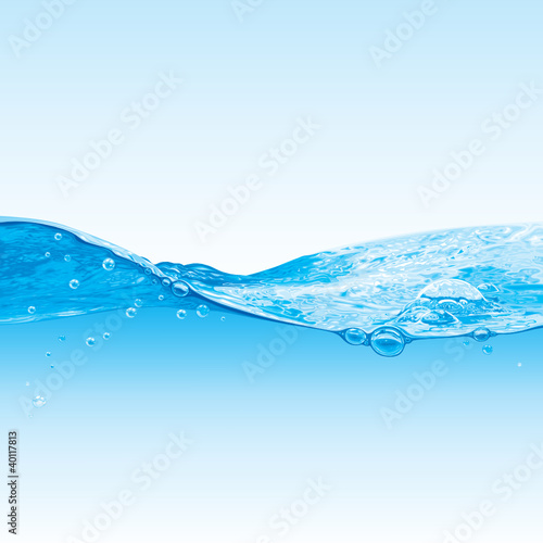 Abstract Water Wave Background With Bubbles