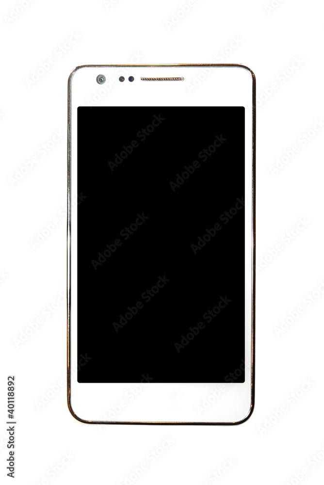 White Smartphone Isolated on white with clipping path White Smartphone Isolated on white with clipping path