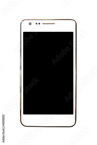 White Smartphone Isolated on white with clipping path