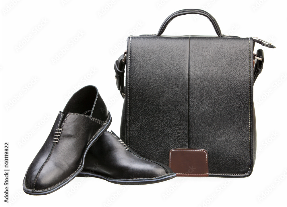 custom made wallpaper toronto digitalPair of black men shoes and messenger bag over white
