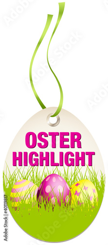 Hangtag Osterhighlight Ostereier grün/pink