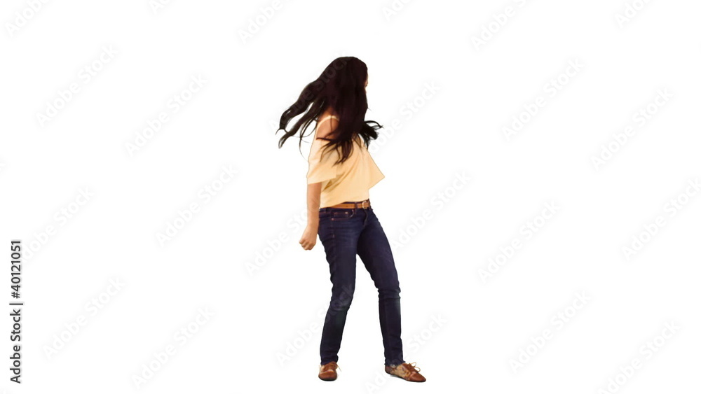 Woman moving around in slow motion Woman moving around in slow motion
