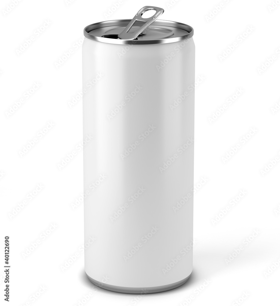 Canette de boisson énergisante sur fond blanc 1 Canette de boisson énergisante sur fond blanc 1