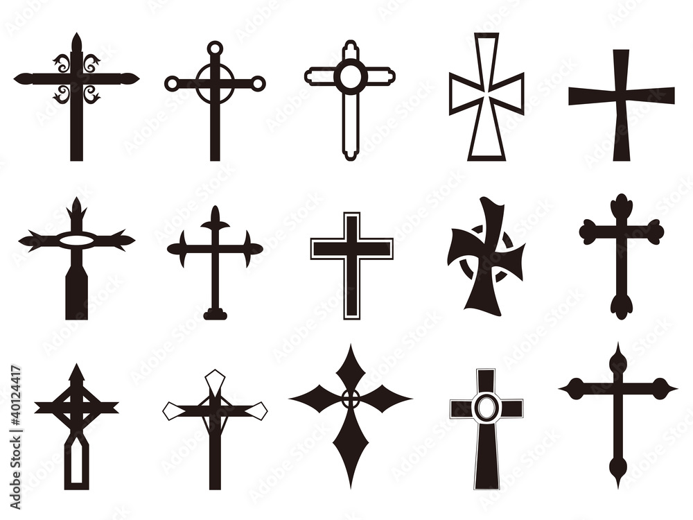 religious cross symbol set