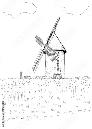 landscape with a mill