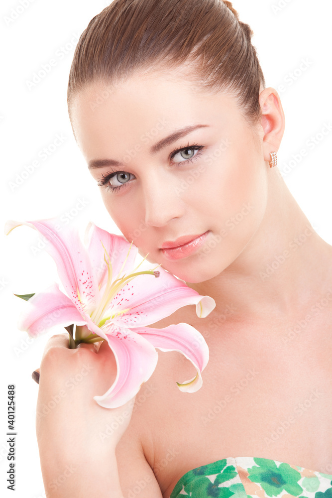 Cute woman with flower Cute woman with flower
