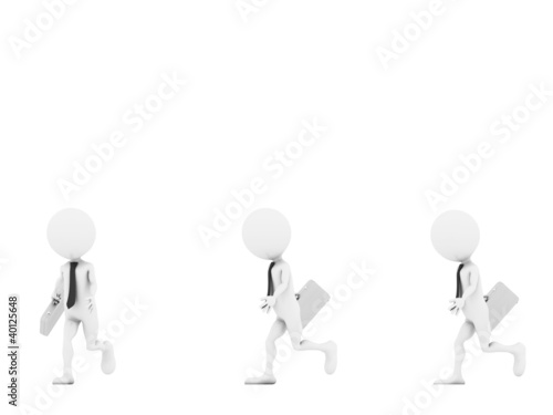 3d people - human character, person with briefcase. Businessman.