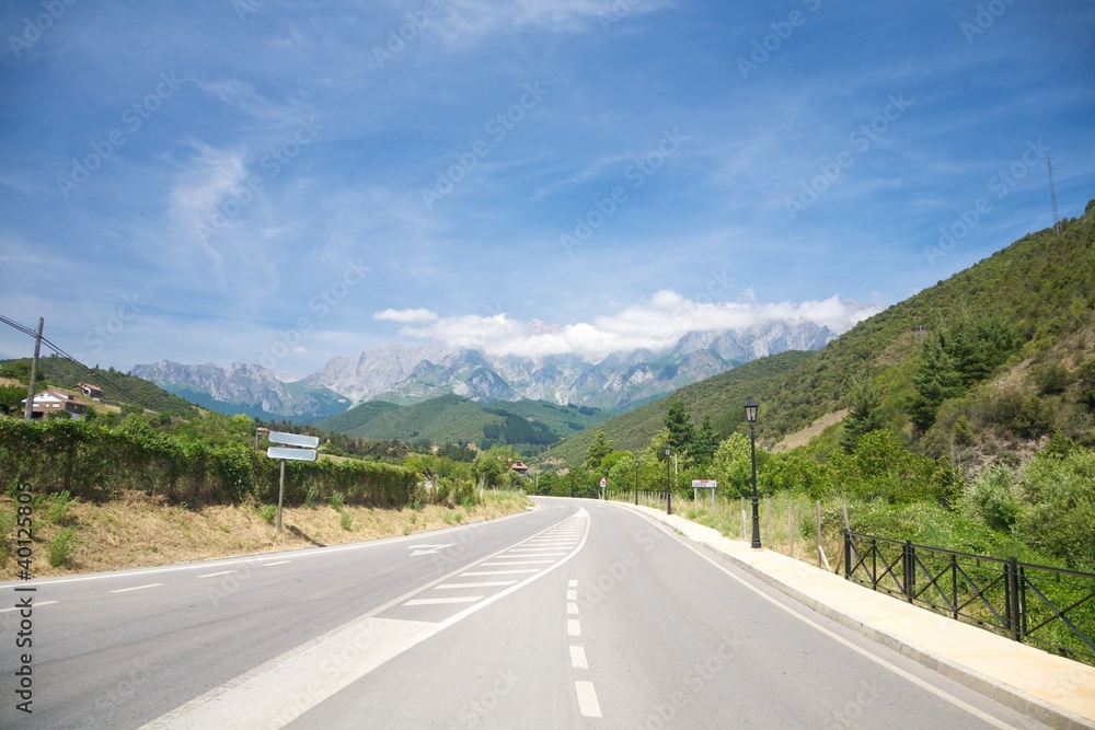 road to Picos de Europa mountains