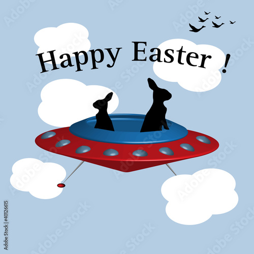 Easter bunnies in a UFO