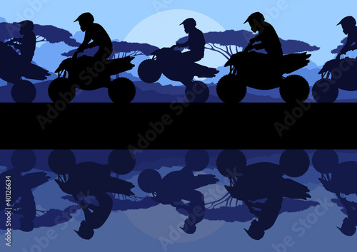 All terrain sport motorbike riders motorcycle vector