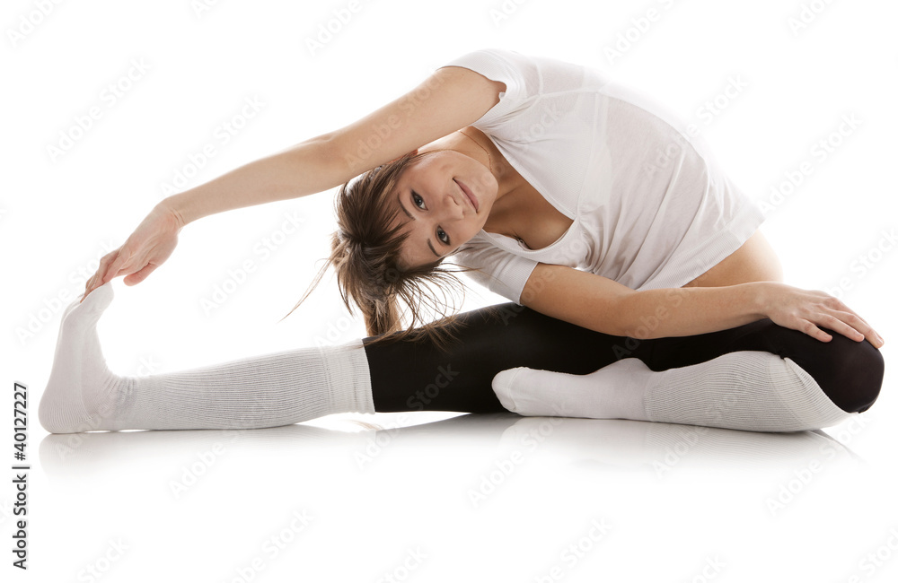 Image of a girl practicing yoga Image of a girl practicing yoga