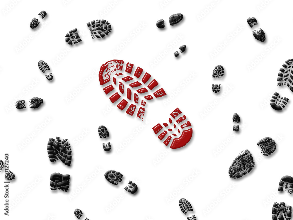 Red Shoe Footprints