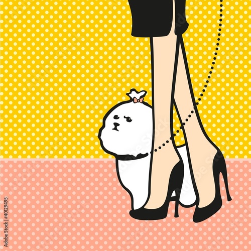 Lady and her dog