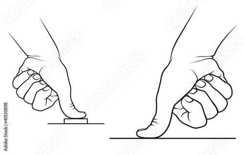 DRUCK, drücken -Handsymbolik