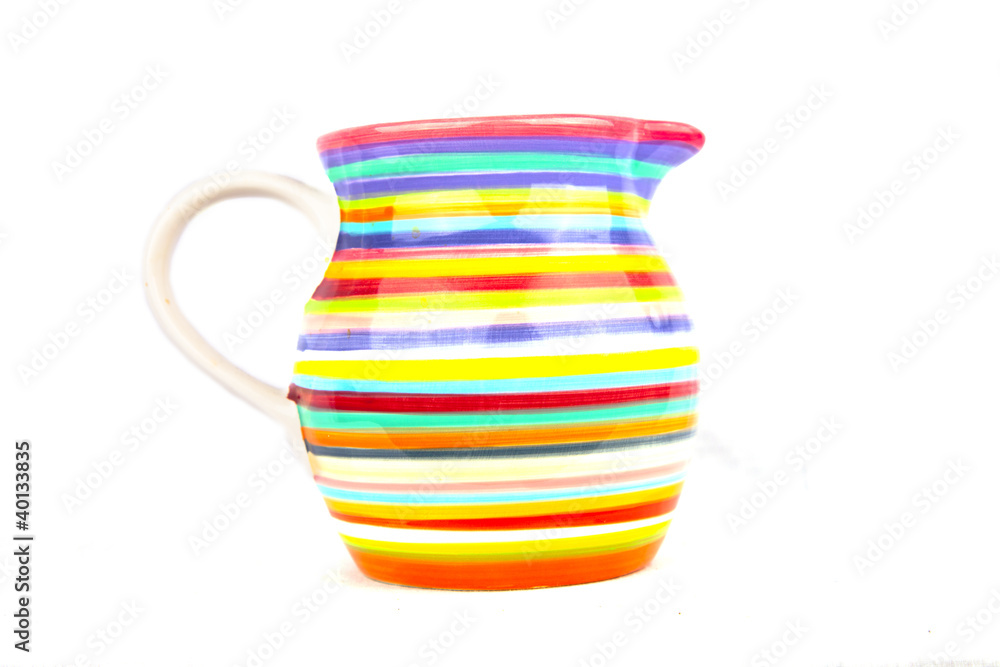 Colorful vase isolated on white background