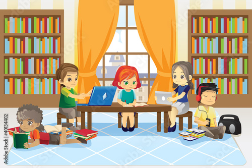 Children in library