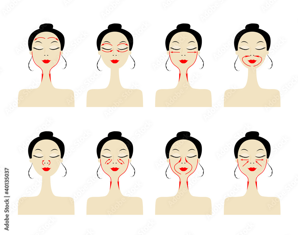 Massage lines on woman face