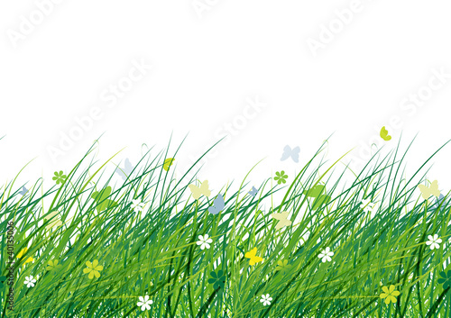 Green meadow, seamless pattern for your design