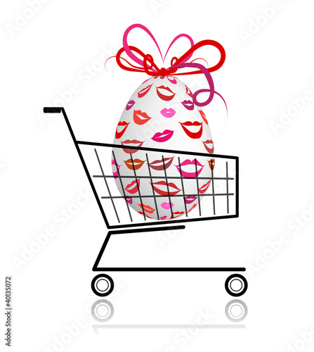 Easter egg  in shopping cart for your design