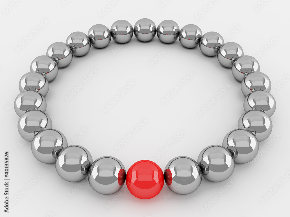Obraz premium Red and silver balls