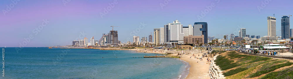 Tel-Aviv beach panorama.Jaffa. Israel.