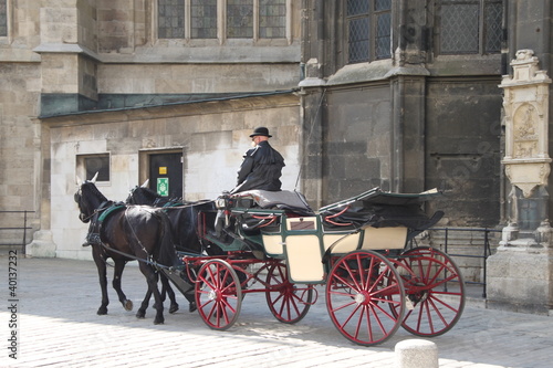 Fiaker vor dem Stephansdom in Wien photo