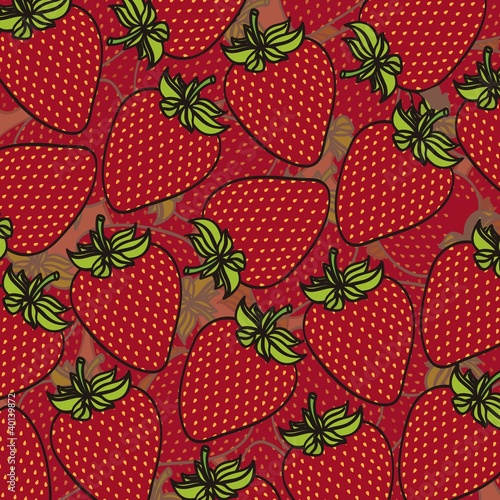 cartoon strawberries grouped © Gstudio