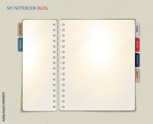 Spiral Notebook Blog or Web Site Template
