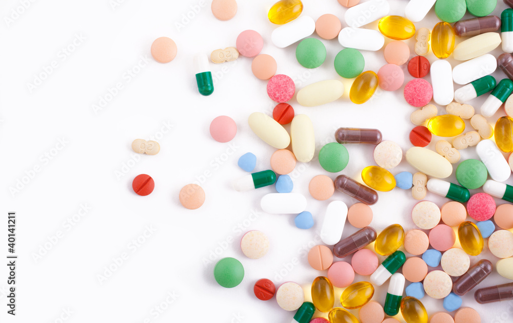 Pills, tablets and capsules - obrazy, fototapety, plakaty 