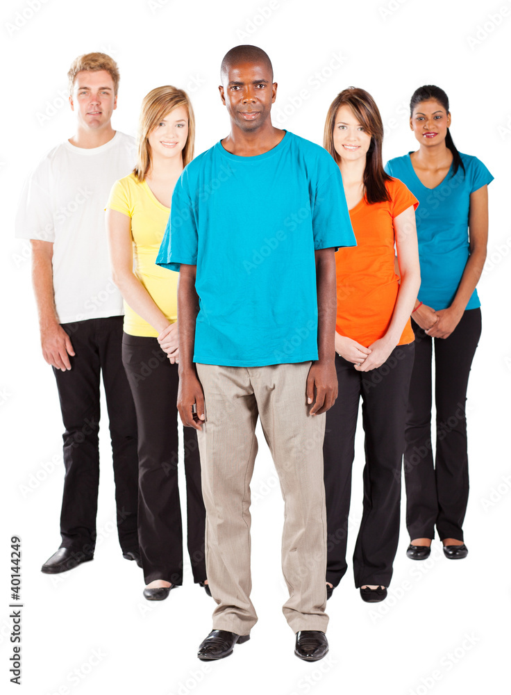 group of young diverse people on white background group of young diverse people on white background