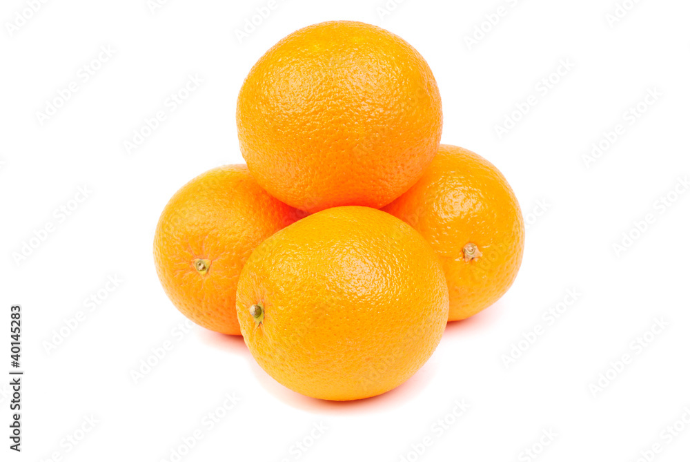Oranges fruits isolated on white background. Oranges fruits isolated on white background.