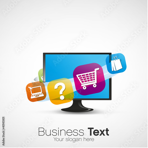 illustration, icône internet e-commerce