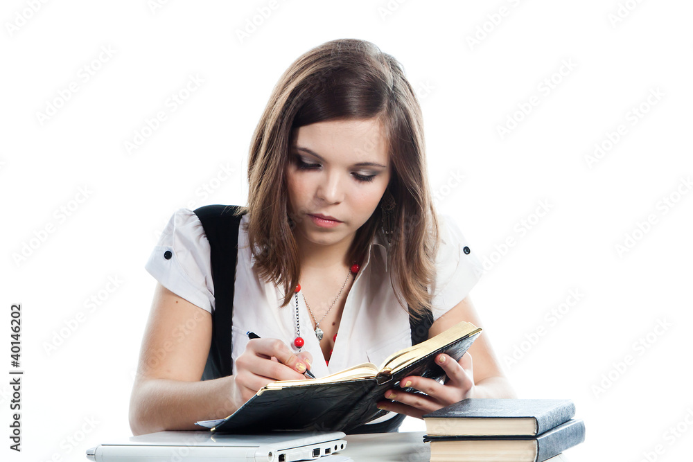 Portrait of a young and beautiful girl student Portrait of a young and beautiful girl student