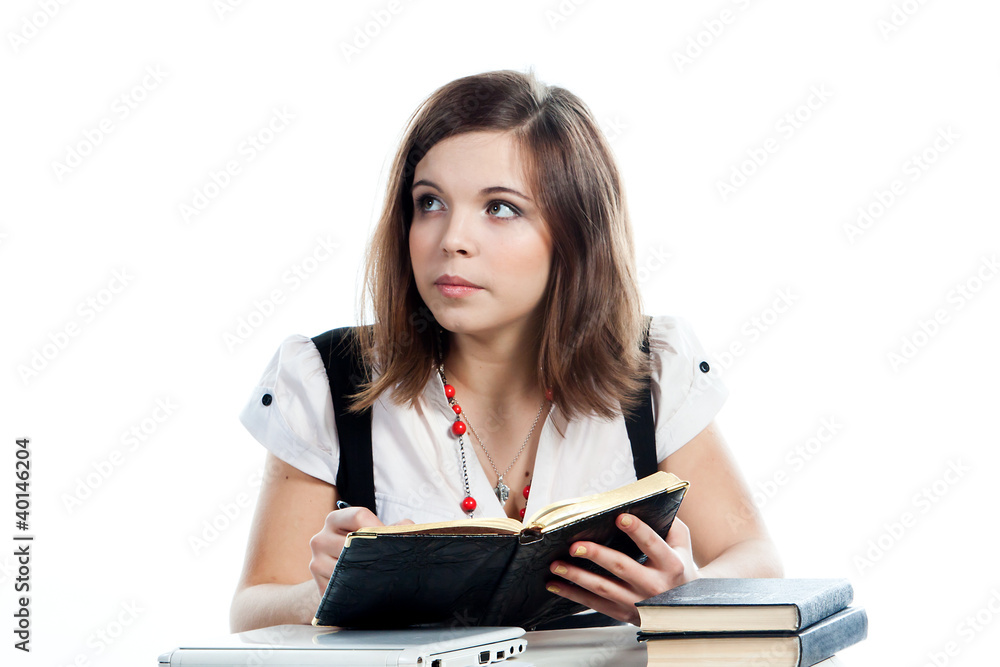 Portrait of a young and beautiful girl student Portrait of a young and beautiful girl student