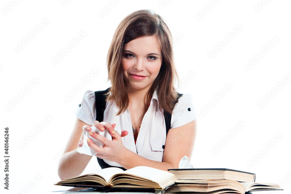 Portrait of a young and beautiful girl student Portrait of a young and beautiful girl student