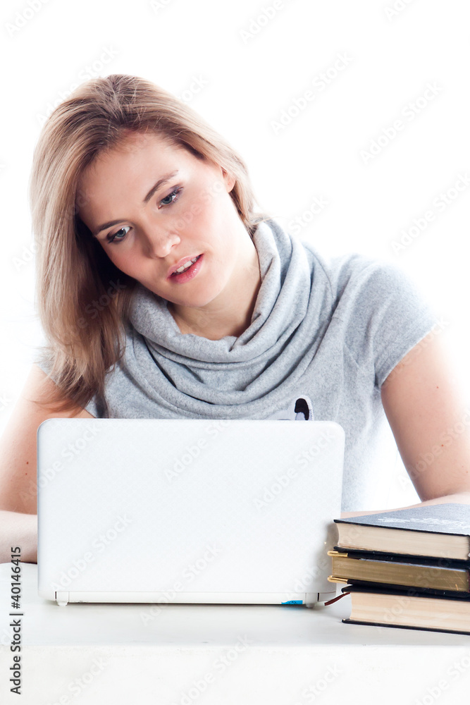 Portrait of a young and beautiful girl student Portrait of a young and beautiful girl student