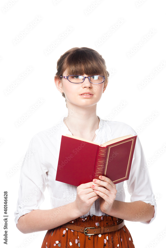Portrait of a young and beautiful girl student Portrait of a young and beautiful girl student