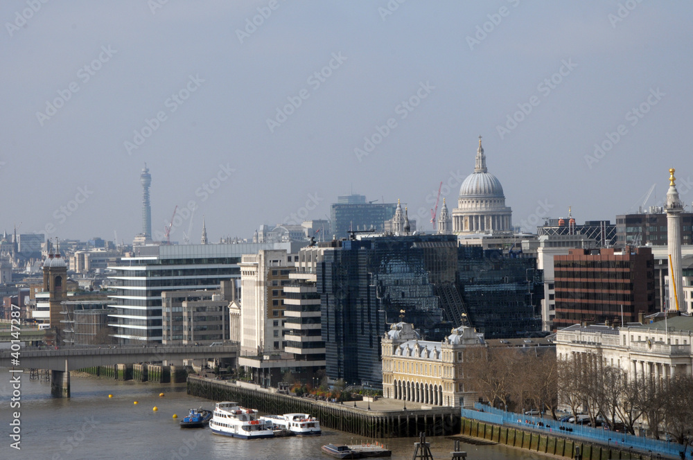 Panorama of River Thames from Tower Bridge