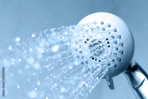 Shower with running water photo